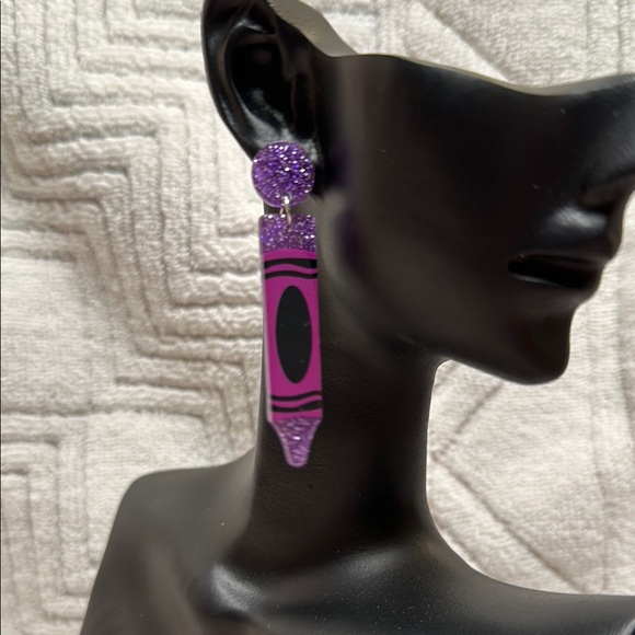 Fashion Jewelry Jewelry - Purple Crayon-Inspired Earrings